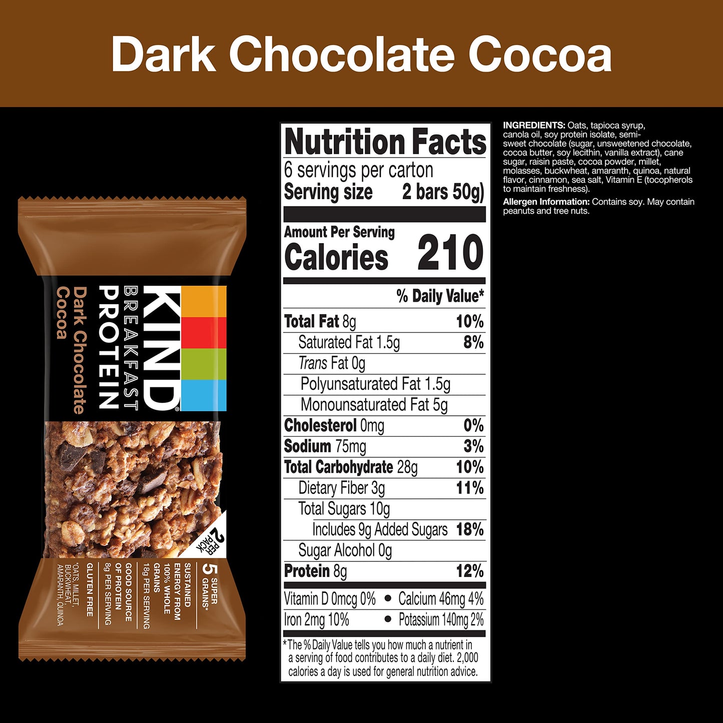 KIND Breakfast, Healthy Snack Bar, Almond Butter, Gluten Free Breakfast Bars, 8g Protein, 1.76 OZ Packs (6 Count)