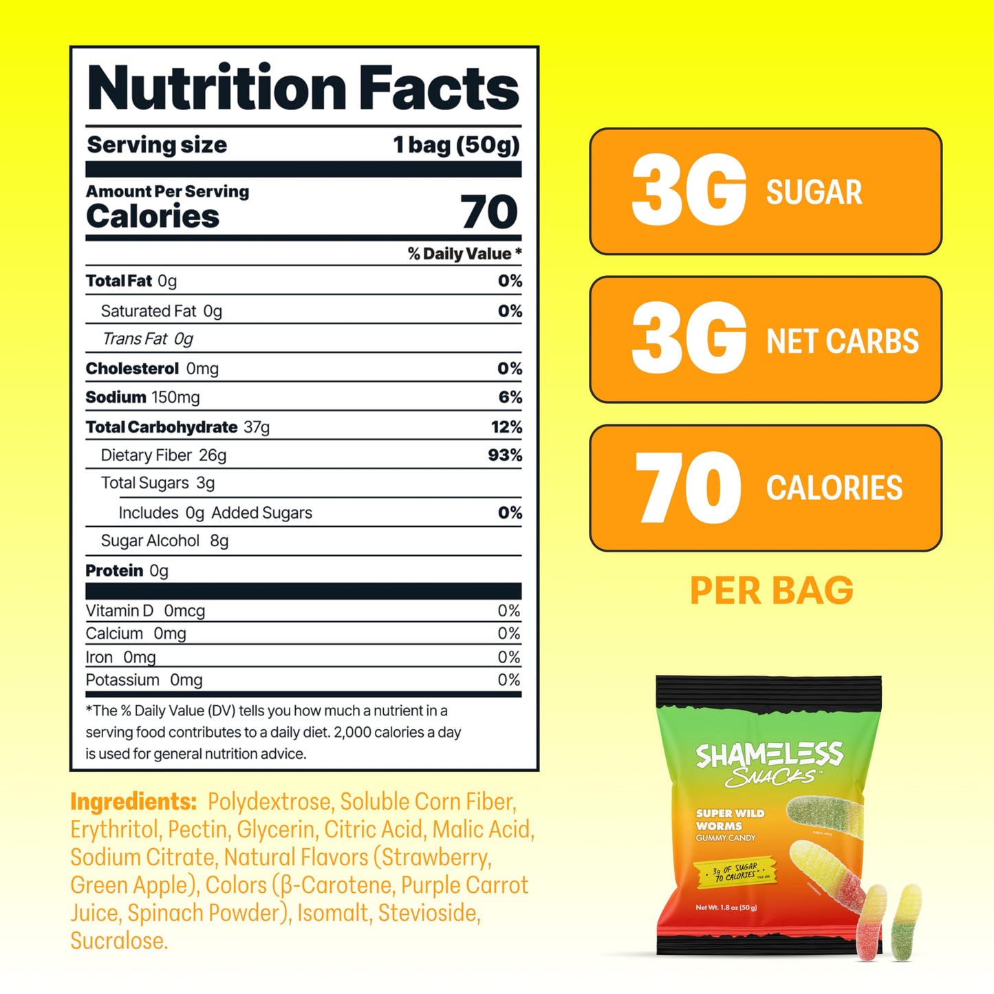 Shameless Snacks - Healthy Low Calorie Snacks, Low Carb Keto Gummies (Gluten Free Candy) - 6 Pack Super Variety Pack