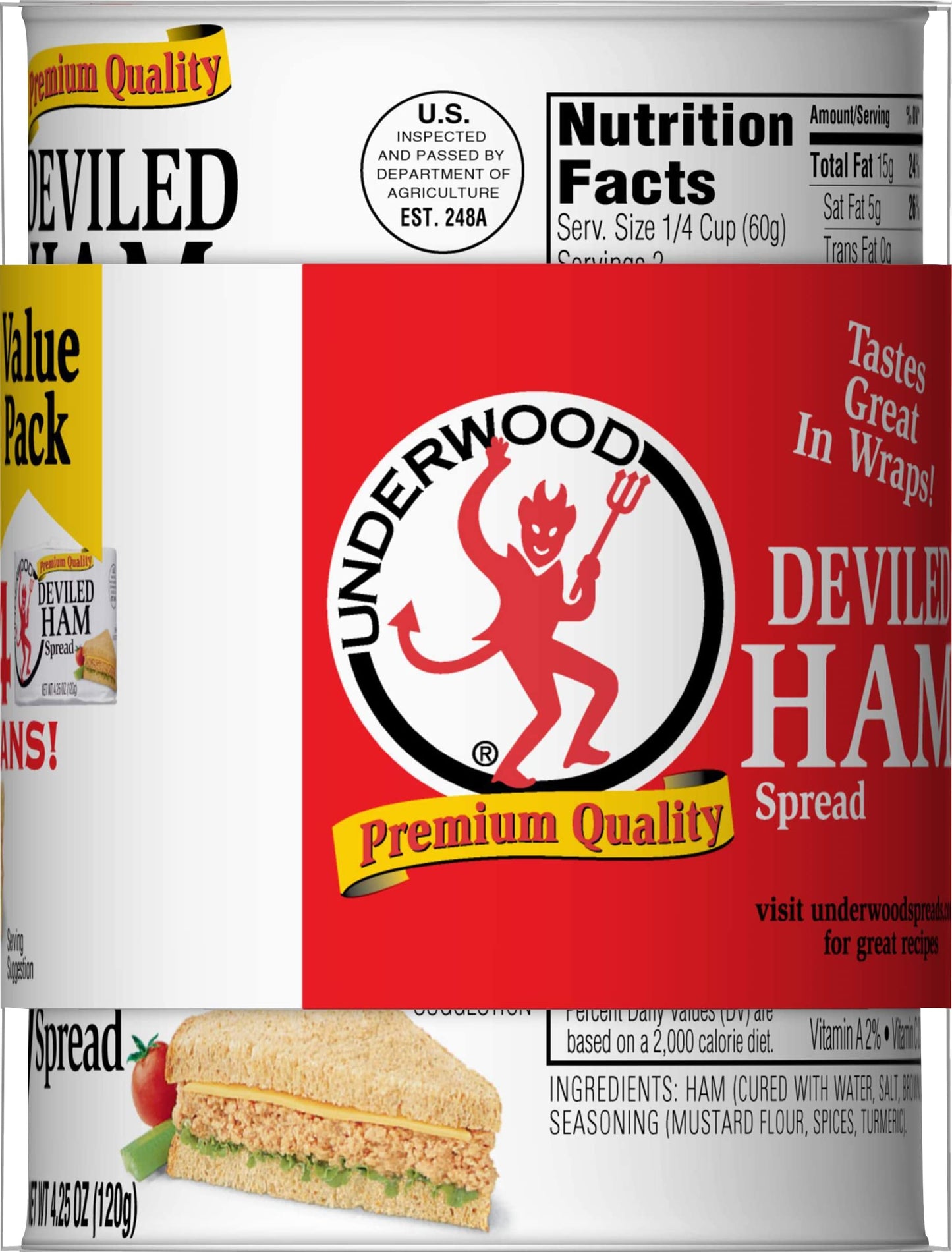 Underwood Deviled Ham Spread, 4.25 Ounce (Pack of 4)