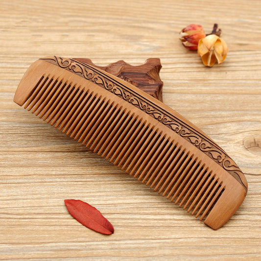 Carving series peach wood comb