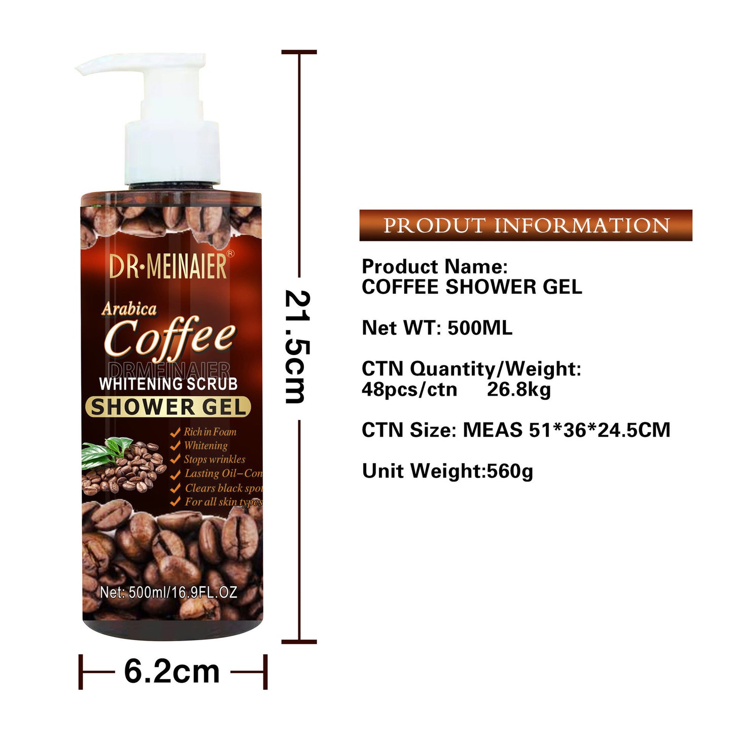 Brightening And Moisturizing Coffee Frosted Shower Gel