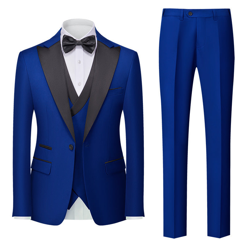 Men's New Suit Three-piece Korean-style Slim-fit Dress Suit