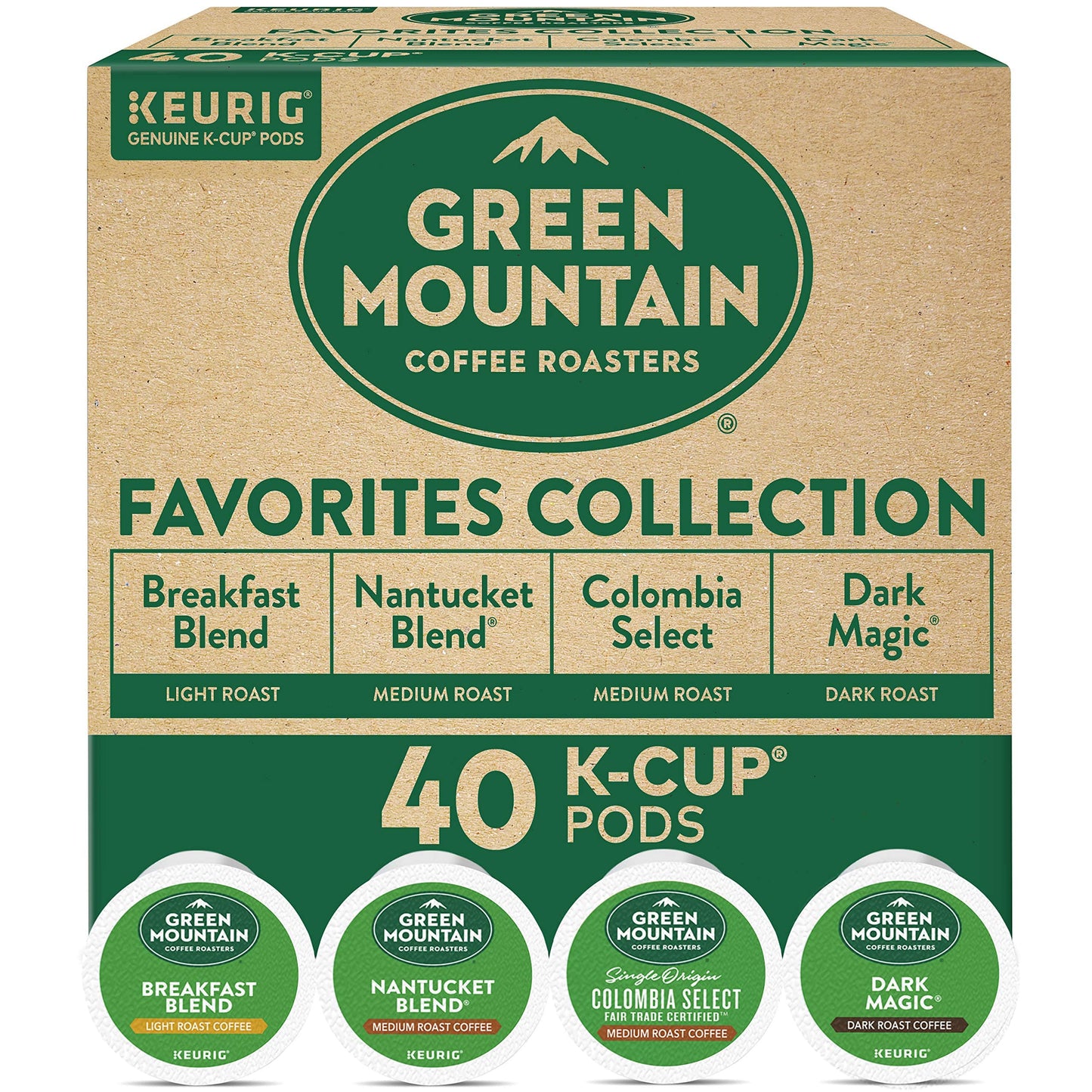 Keurig Coffee Lovers' Collection Sampler Pack, Single-Serve K-Cup Pods, Compatible with all Keurig 1.0/Classic, 2.0 and K-Café Coffee Makers, Variety Pack, 40 Count