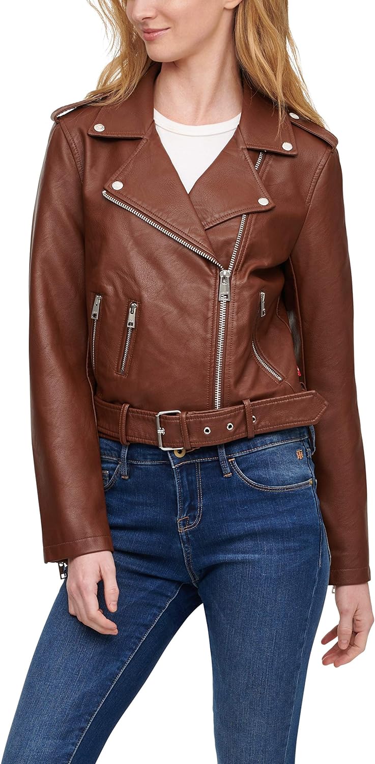 Levi's Women's Belted Faux Leather Moto Jacket (Regular & Plus Size)