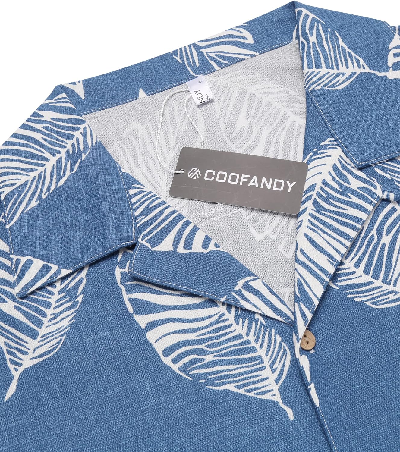 COOFANDY Men's Hawaiian Floral Shirts Cotton Linen Button Down Tropical Holiday Beach Shirts