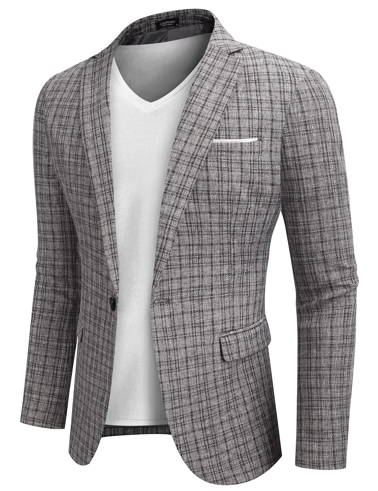 COOFANDY Men's Blazer Casual Sport Coats Slim Fit One Button Suit Jacket Lightweight Sports Jacket