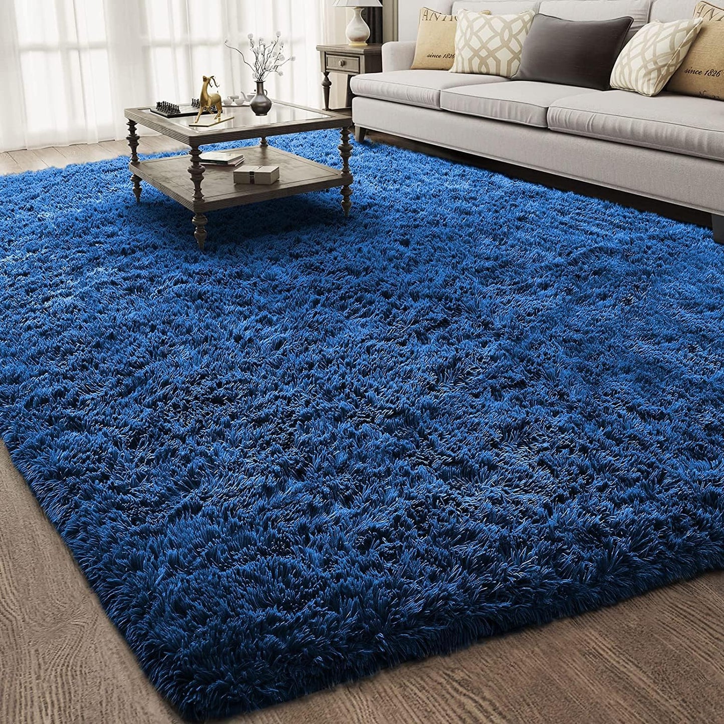 Ophanie Machine Washable Upgrade 4x6 Rugs for Bedroom, Grey, Fluffy Shaggy Soft Area Rug, Gray Non-Slip Indoor Floor Carpet for Living Room, Kids Baby Boys Teen Dorm Home Decor Aesthetic, Nursery