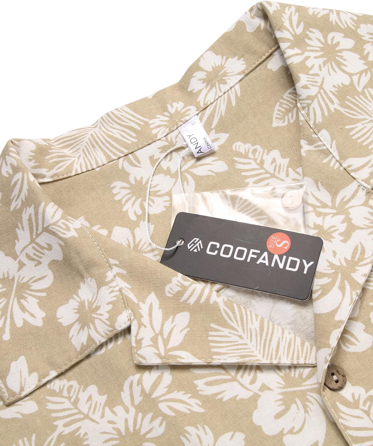 COOFANDY Men's Hawaiian Floral Shirts Cotton Linen Button Down Tropical Holiday Beach Shirts