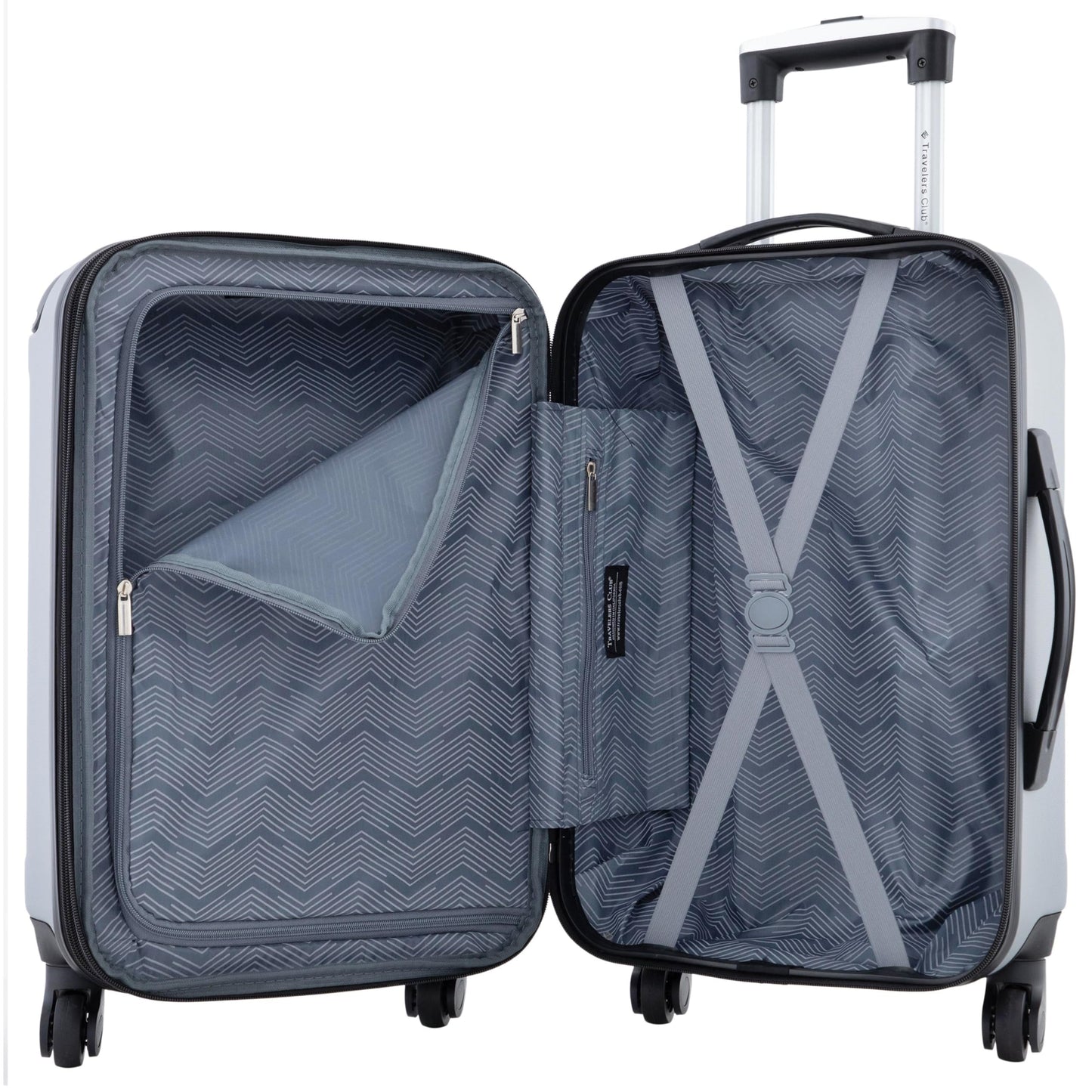 Travelers Club Chicago Hardside Expandable Spinner Luggages, Black, 20" Carry-On