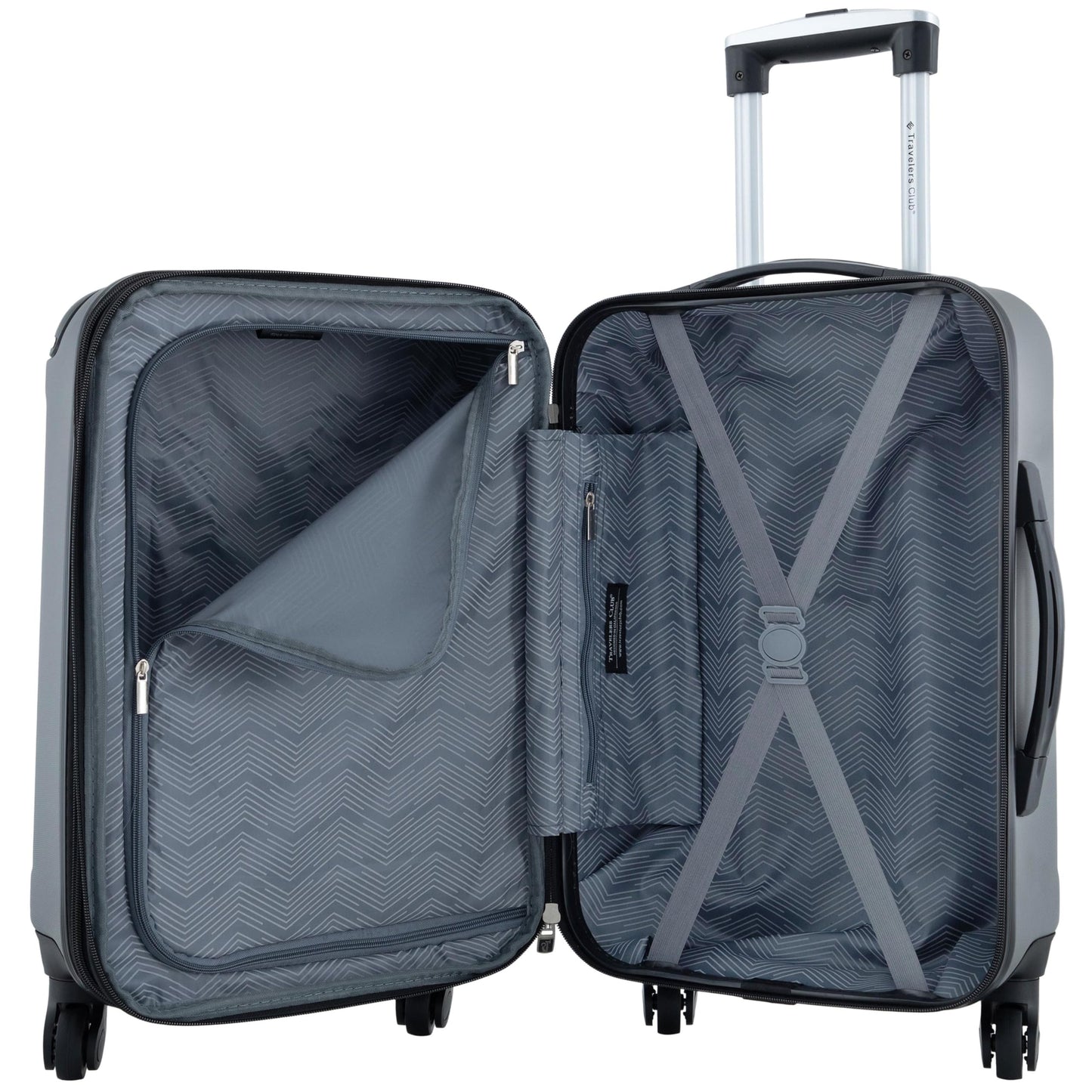 Travelers Club Chicago Hardside Expandable Spinner Luggages, Black, 20" Carry-On