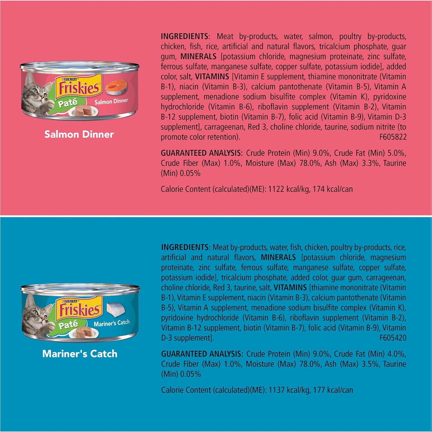 Purina Friskies Wet Cat Food Pate Variety Pack Seafood and Chicken Pate Favorites - (Pack of 40) 5.5 oz. Cans