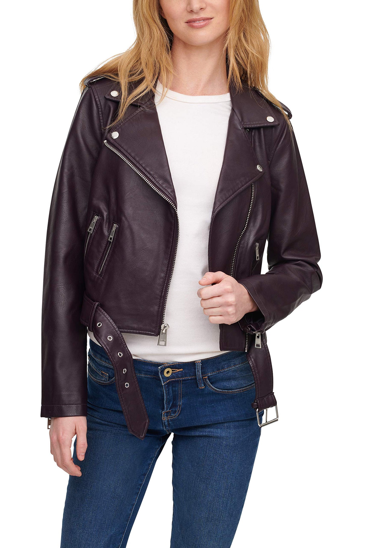 Levi's Women's Belted Faux Leather Moto Jacket (Regular & Plus Size)