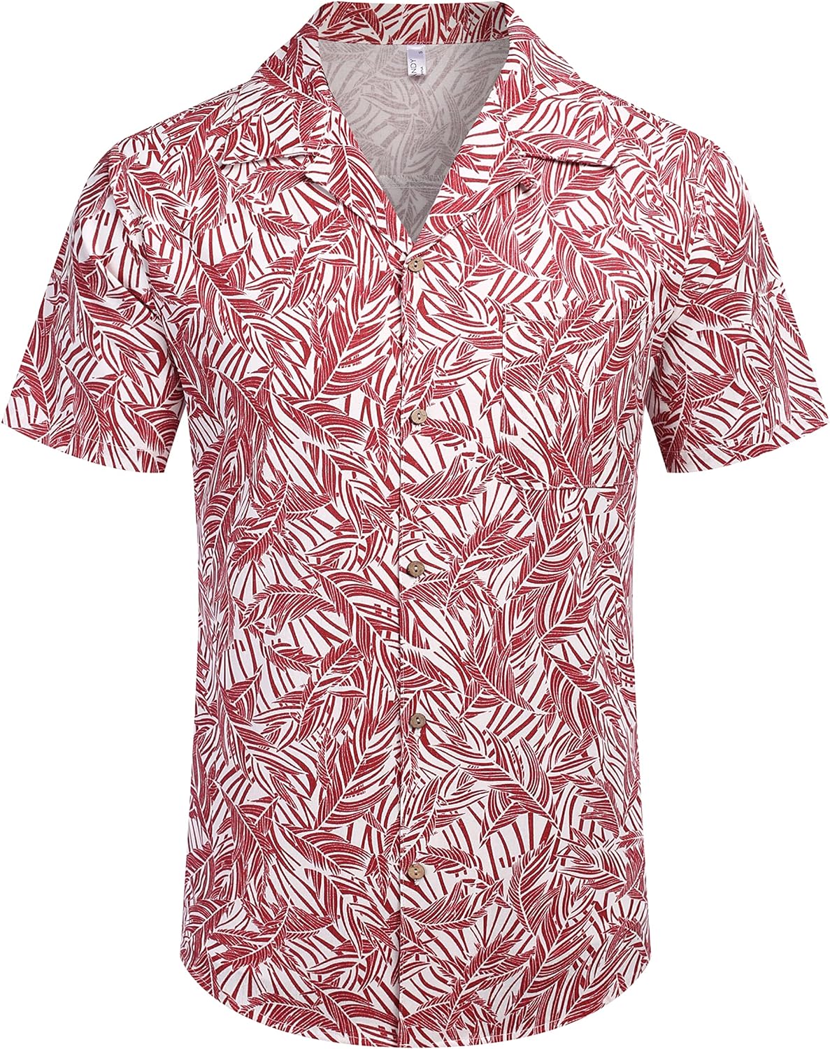 COOFANDY Men's Hawaiian Floral Shirts Cotton Linen Button Down Tropical Holiday Beach Shirts