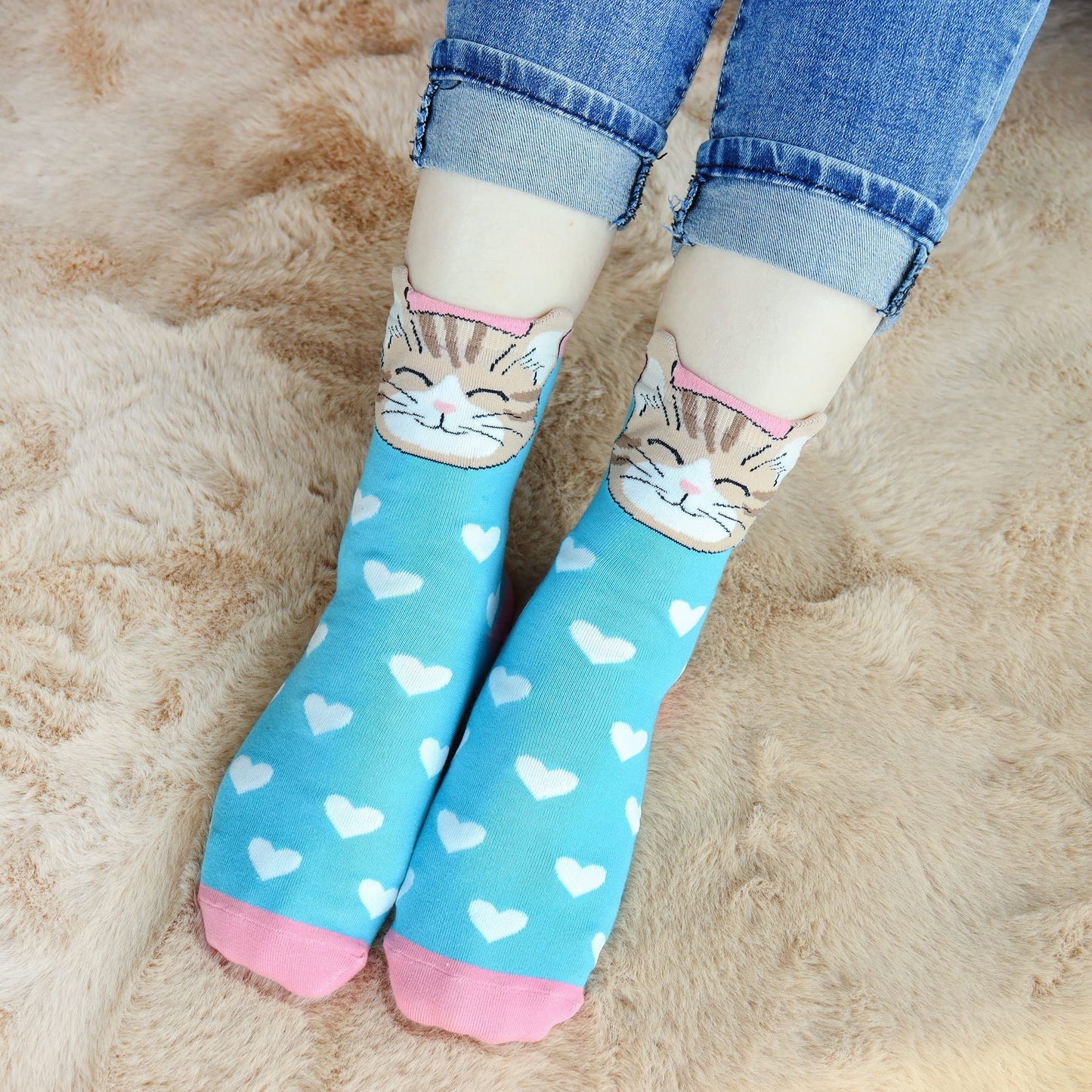 Jeasona Women's Cat Socks Cat Gifts Cute Animal Socks Dog Owl Gifts for Women