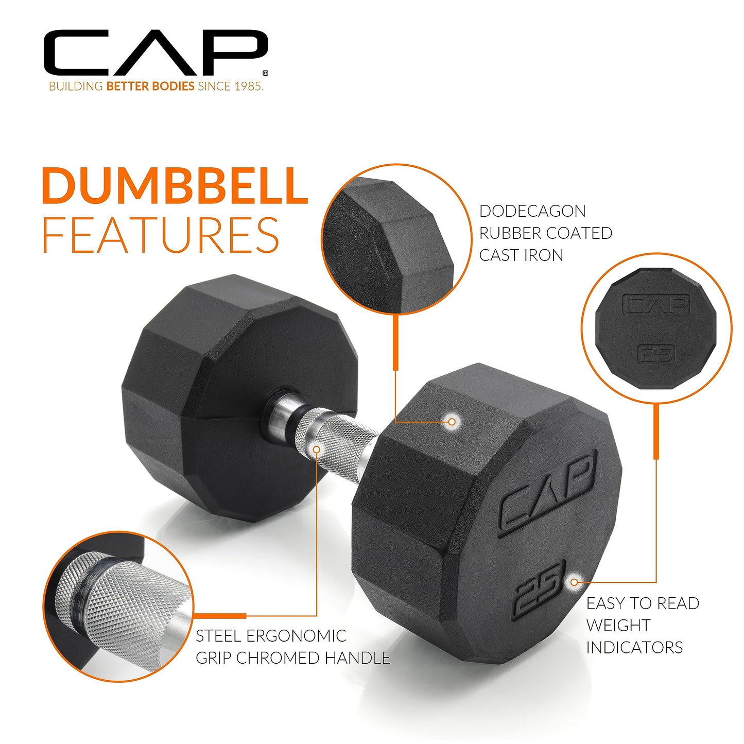 CAP Barbell Dumbbell Set with Rack | Multiple Options in 150lbs and 210lbs