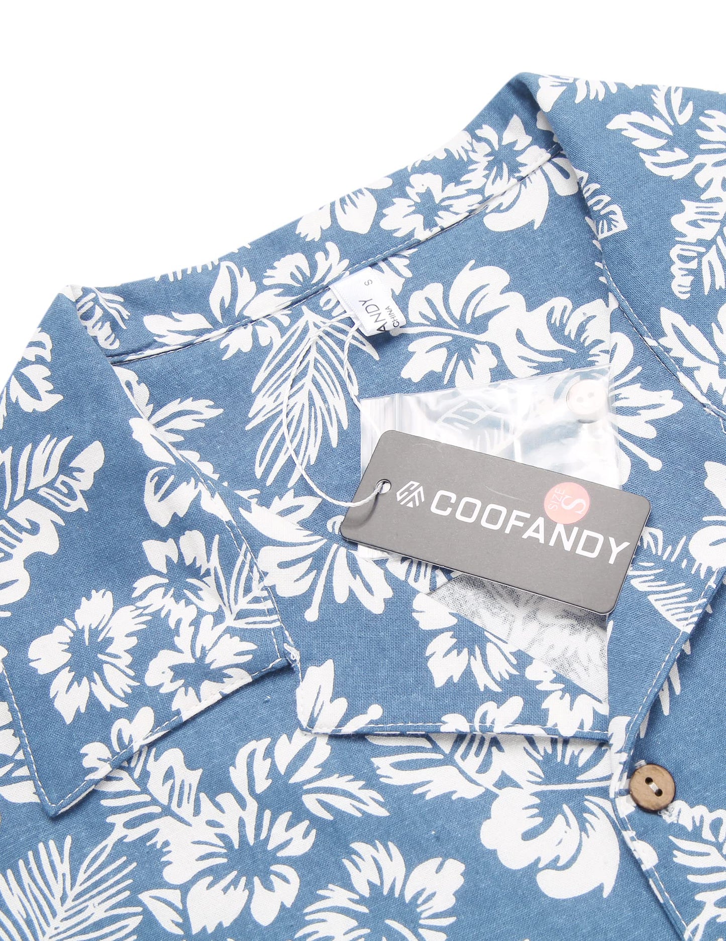 COOFANDY Men's Hawaiian Floral Shirts Cotton Linen Button Down Tropical Holiday Beach Shirts