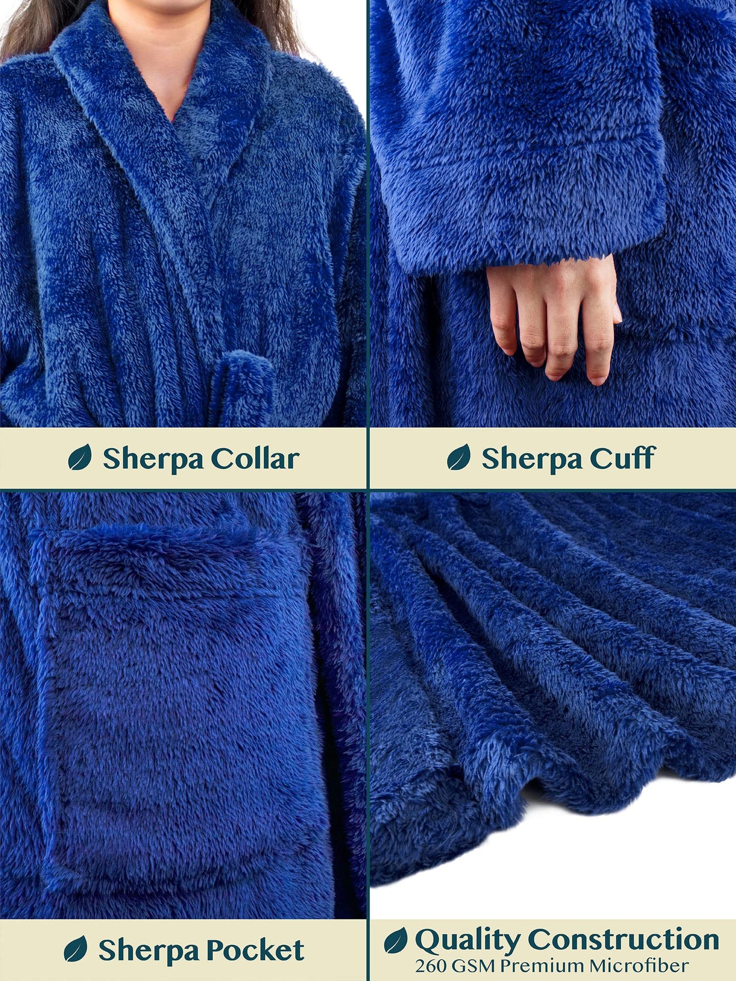 PAVILIA Premium Womens Plush Soft Robe Fluffy, Warm, Fleece Sherpa Shaggy Bathrobe