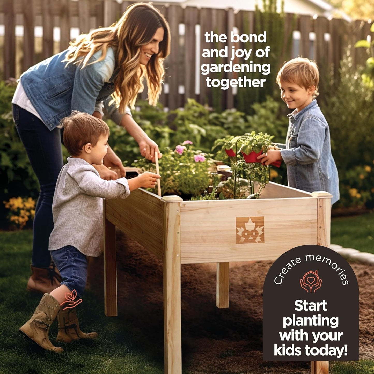 Raised Garden Bed With Legs 48x24x30" - Natural Cedar Wood Elevated Planter Box with Bed Liner for Flowers, Veggies, Herbs. Space Saver for Outdoor Patio, Deck, Balcony, Backyard. 200lb Capacity