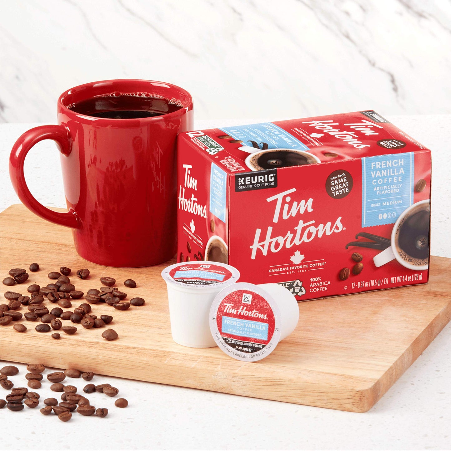 Tim Hortons Original Blend, Medium Roast Coffee, Single-Serve K-Cup Pods Compatible with Keurig Brewers, 72ct K-Cups, 12 Count (Pack of 6)