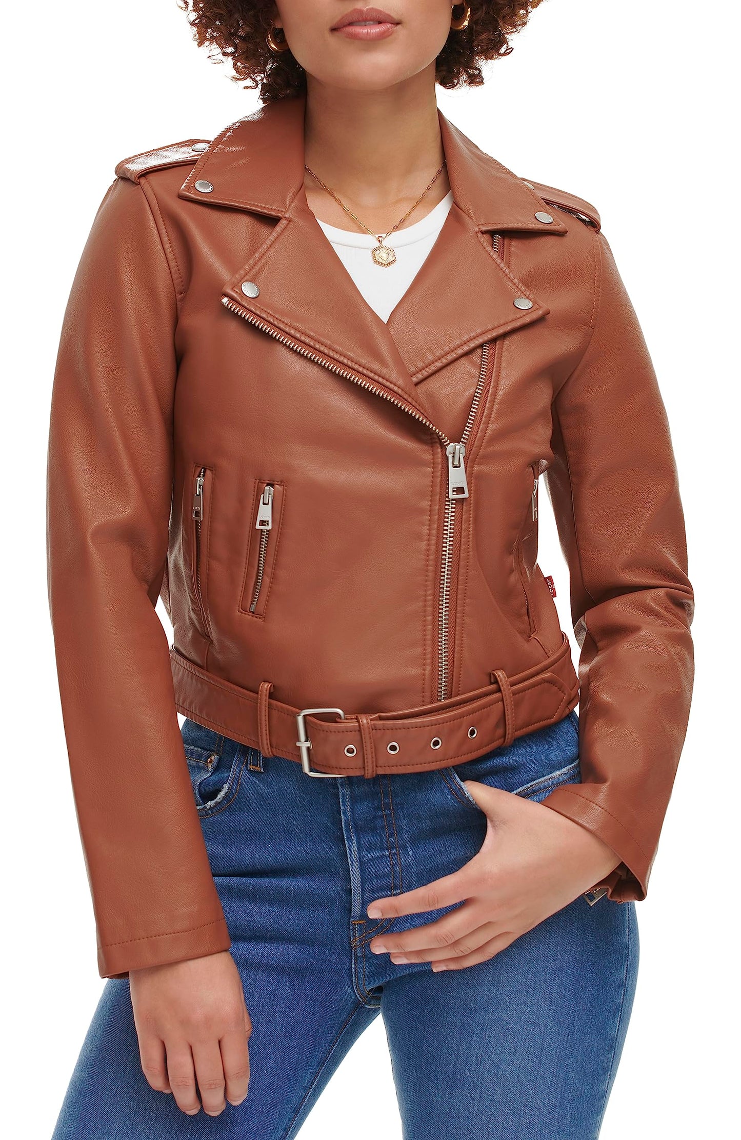 Levi's Women's Belted Faux Leather Moto Jacket (Regular & Plus Size)