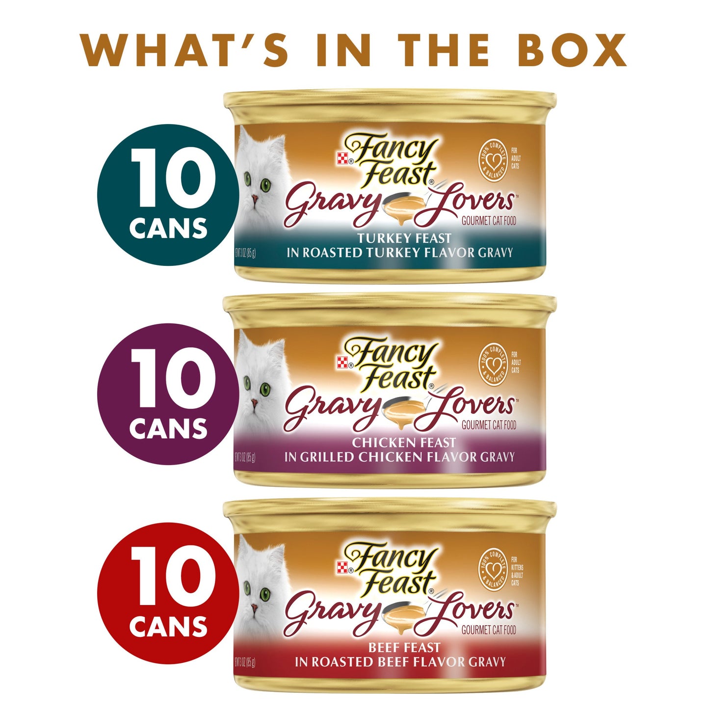 Purina Fancy Feast Gravy Lovers Poultry and Beef Gourmet Wet Cat Food Variety Pack - (Pack of 24) 3 oz. Cans