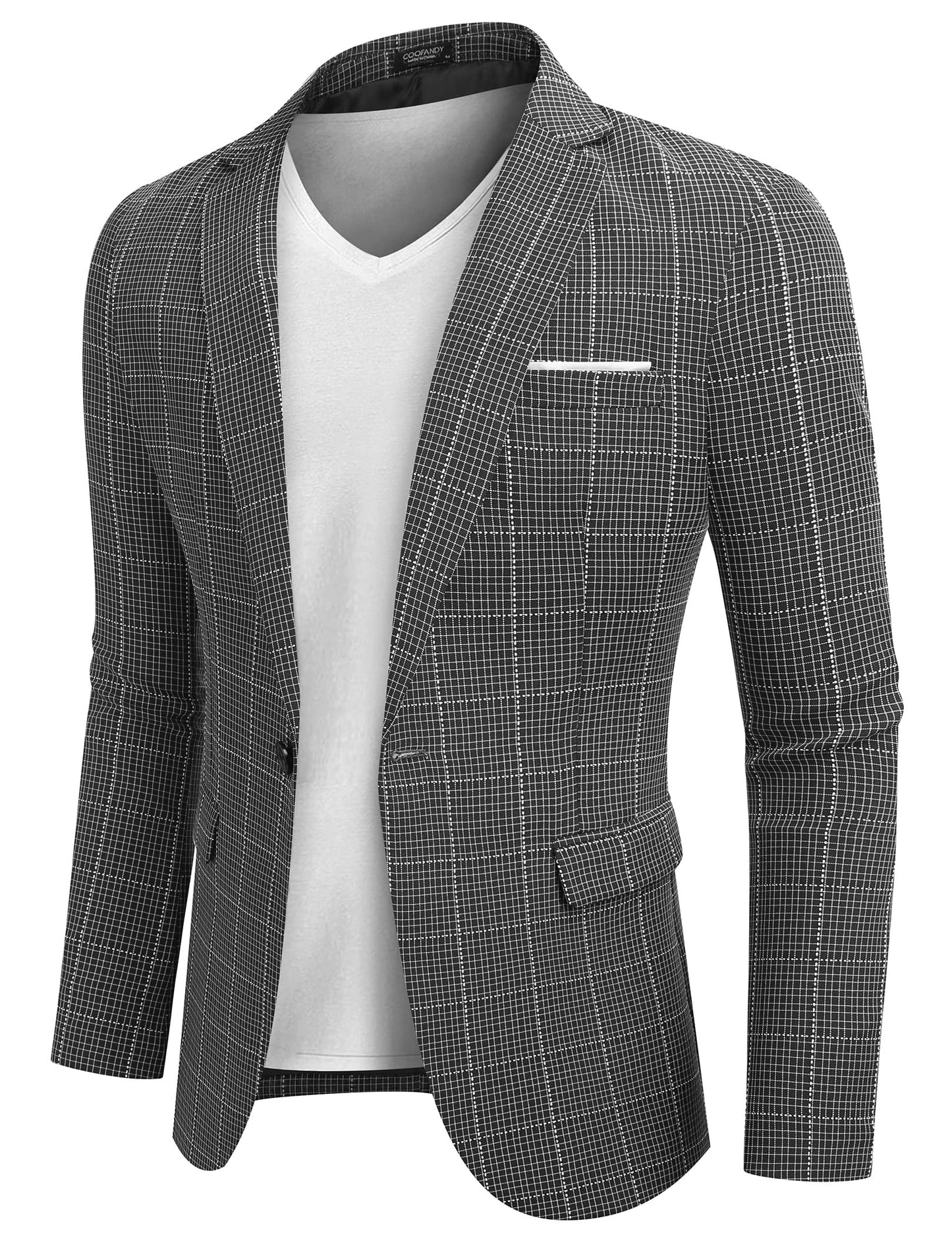 COOFANDY Men's Blazer Casual Sport Coats Slim Fit One Button Suit Jacket Lightweight Sports Jacket