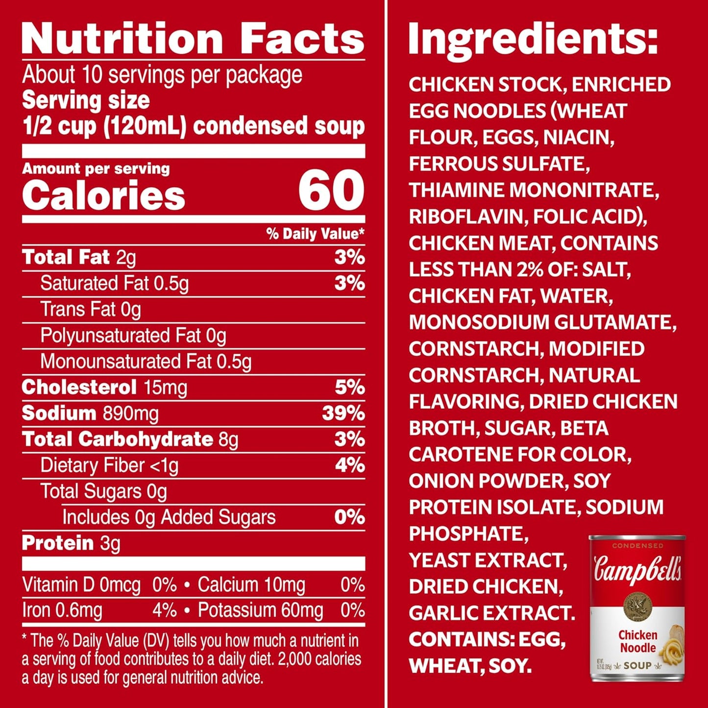 Campbell's Condensed Chicken Noodle Soup, 10.75 Ounce Can (Pack of 4)