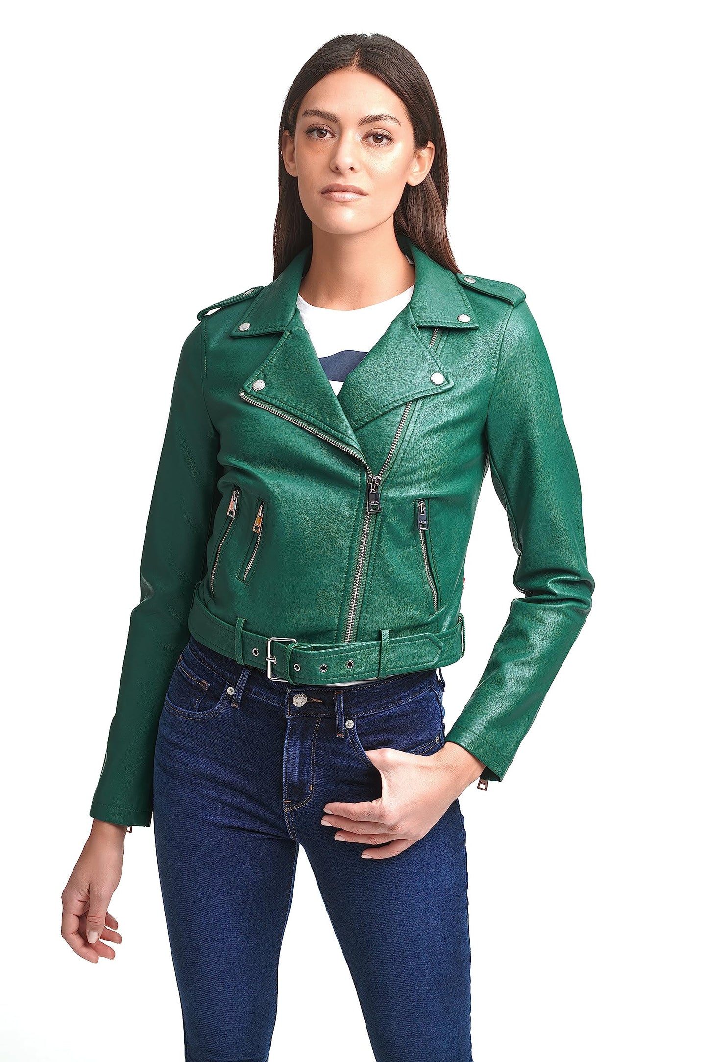 Levi's Women's Belted Faux Leather Moto Jacket (Regular & Plus Size)