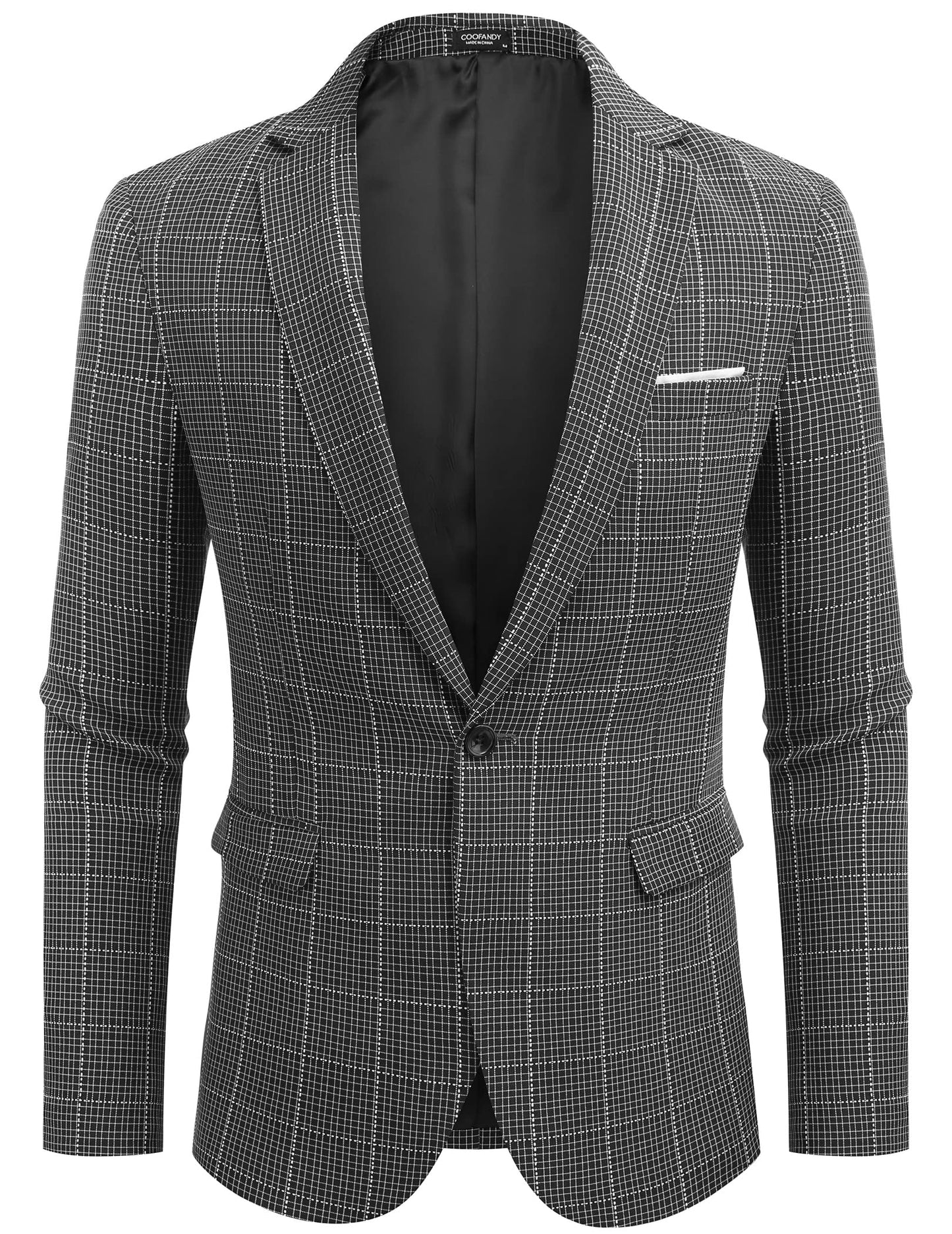 COOFANDY Men's Blazer Casual Sport Coats Slim Fit One Button Suit Jacket Lightweight Sports Jacket