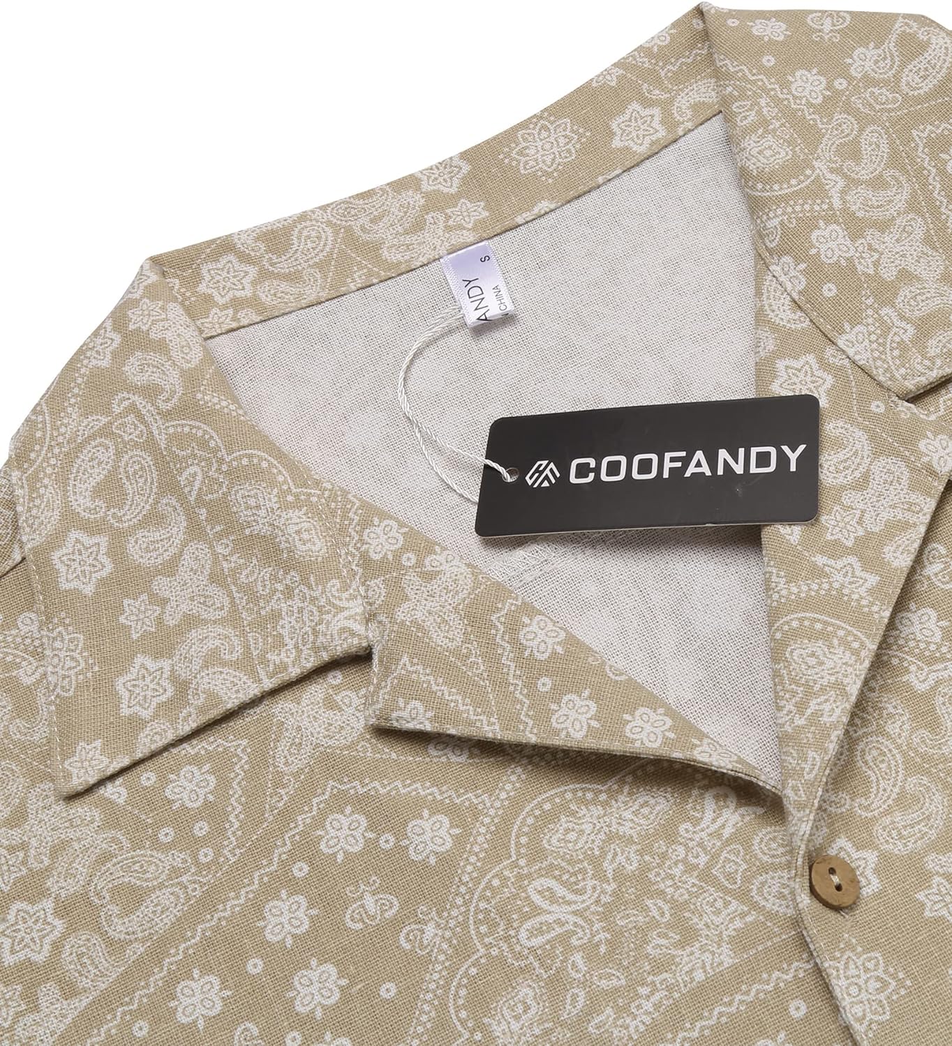 COOFANDY Men's Hawaiian Floral Shirts Cotton Linen Button Down Tropical Holiday Beach Shirts