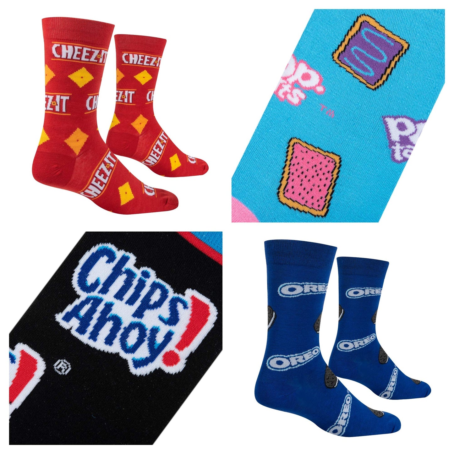 Crazy Socks, Snack & Junk Food Themes, Fun Silly Novelty Crew, Large, Fun 8 Pack