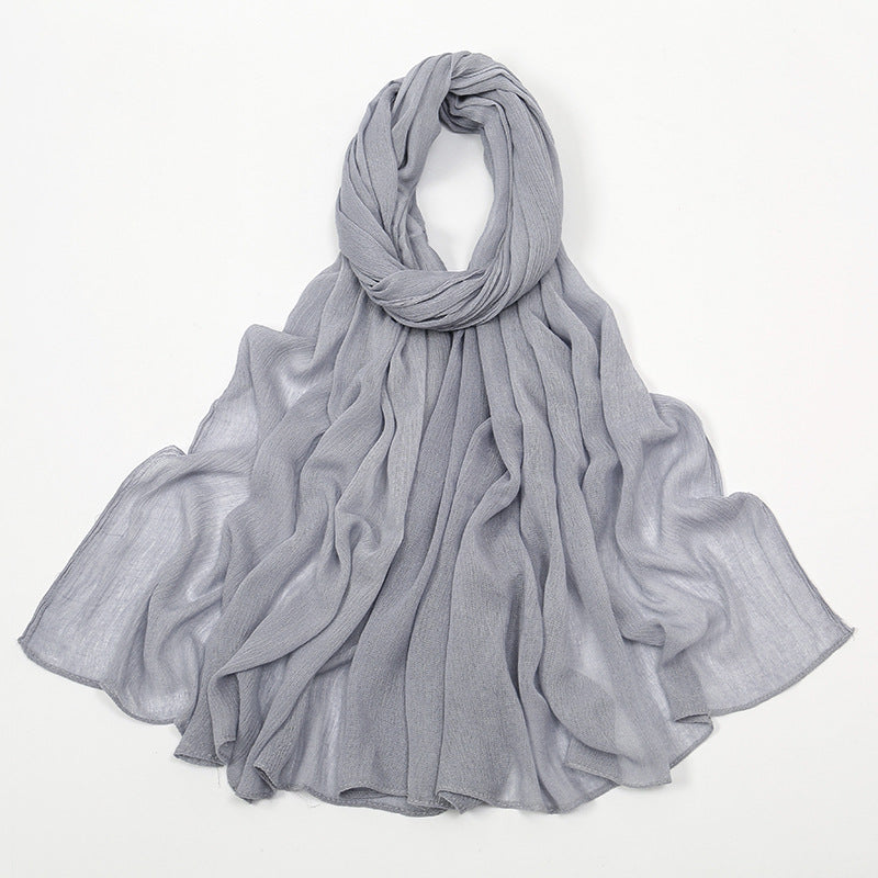 Curling Rayon Wrinkle Scarf Women's Simple Toe Cap