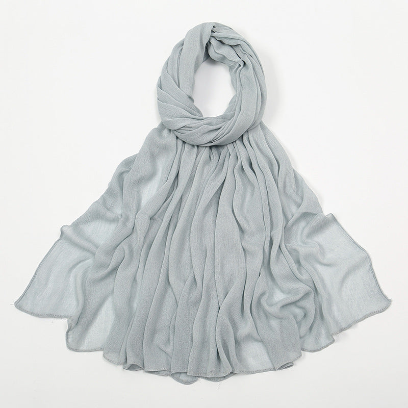 Curling Rayon Wrinkle Scarf Women's Simple Toe Cap