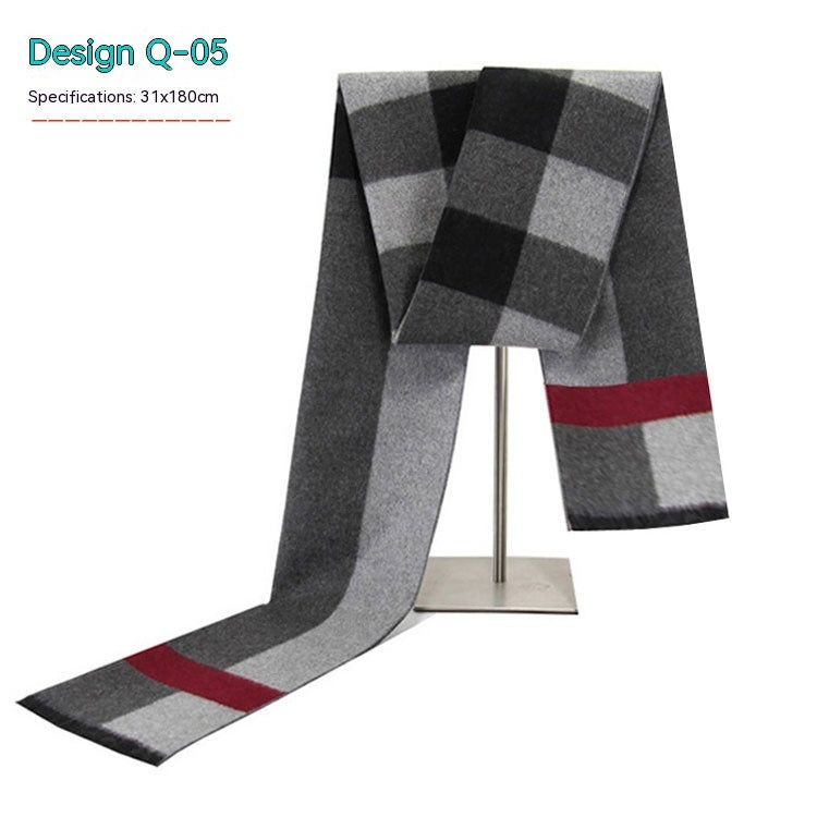 Men's Striped Winter Warm Artificial Cashmere Scarf