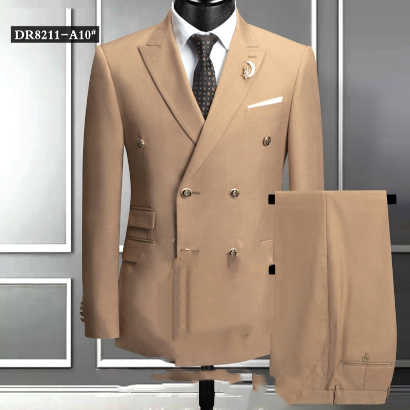 Plus Size Double Breasted Suit Men's Two-piece Suit