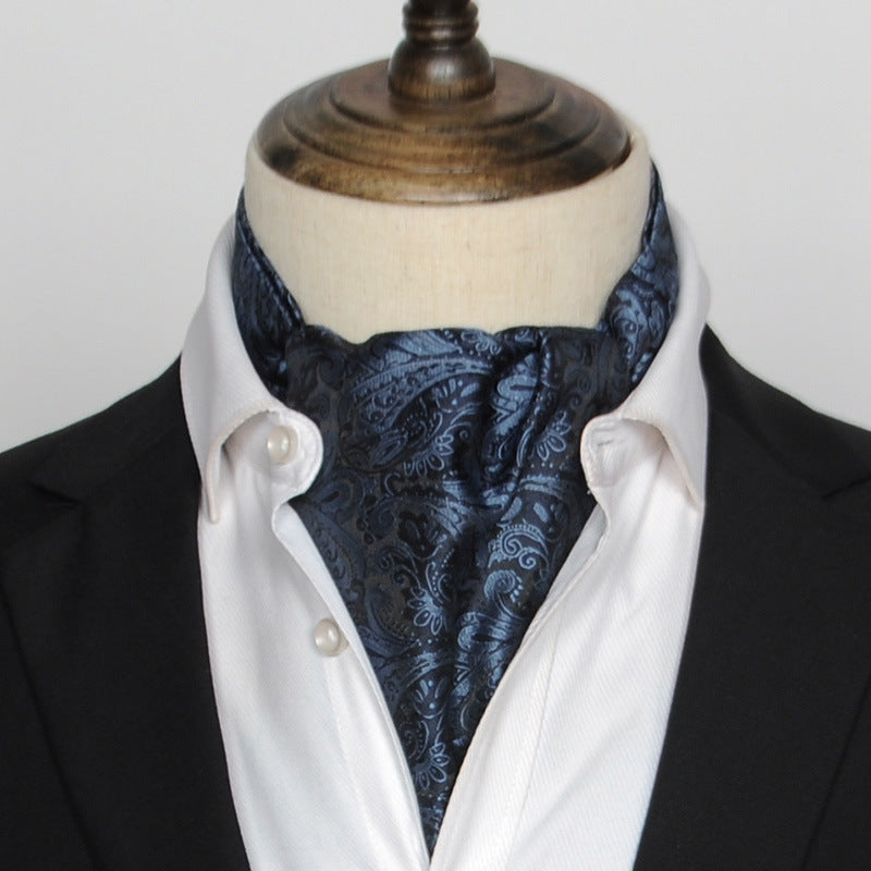 British Vintage Suit Silk Scarf Shirt