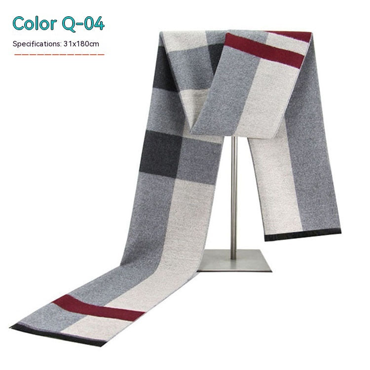 Men's Striped Winter Warm Artificial Cashmere Scarf