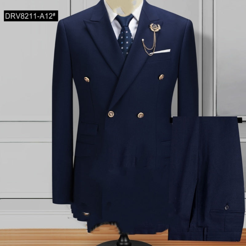 Plus Size Double Breasted Suit Men's Two-piece Suit