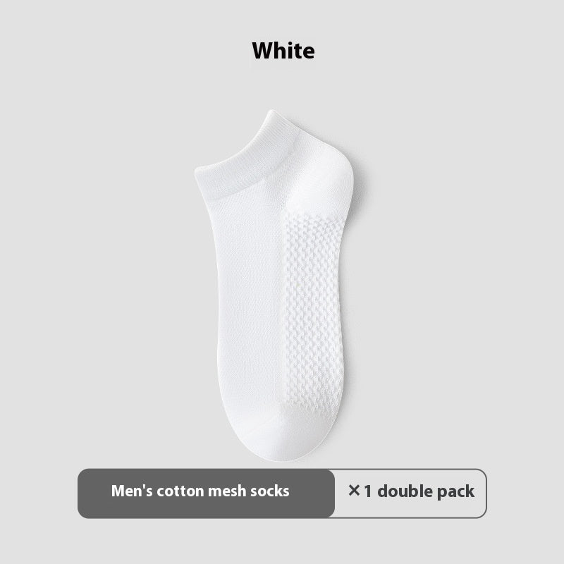 Cotton Anti-Pilling Short Socks Men's Deodorant And Sweat-absorbing Invisible Tight Mesh Boat Socks