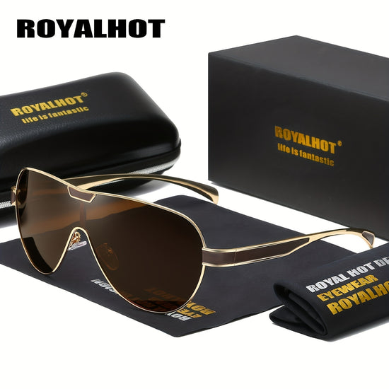 RoyalHot Premium Punk Cool Rimless Onepiece Polarized Glasses For Men Women Casual Business Outdoor Sports Party Vacation Travel Driving Fishing Supply Photo Prop Ideal Choice For Gift