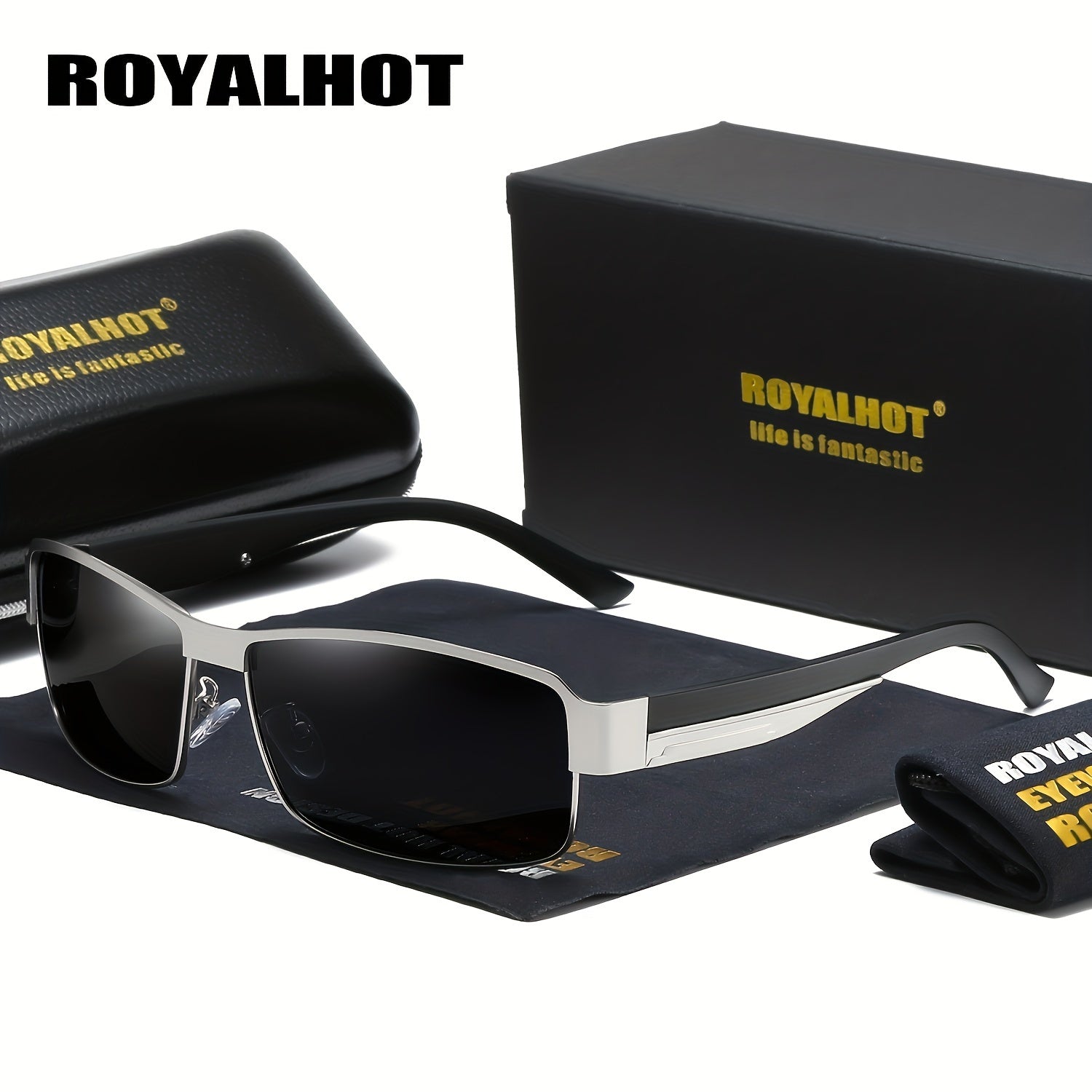 RoyalHot Polarized Rectangle Glasses  Premium Durable Style for Men  Women  UV Protection ScratchResistant  Perfect for Casual Business Sports Driving Fishing  Versatile Photography Prop Ideal Gift Choice