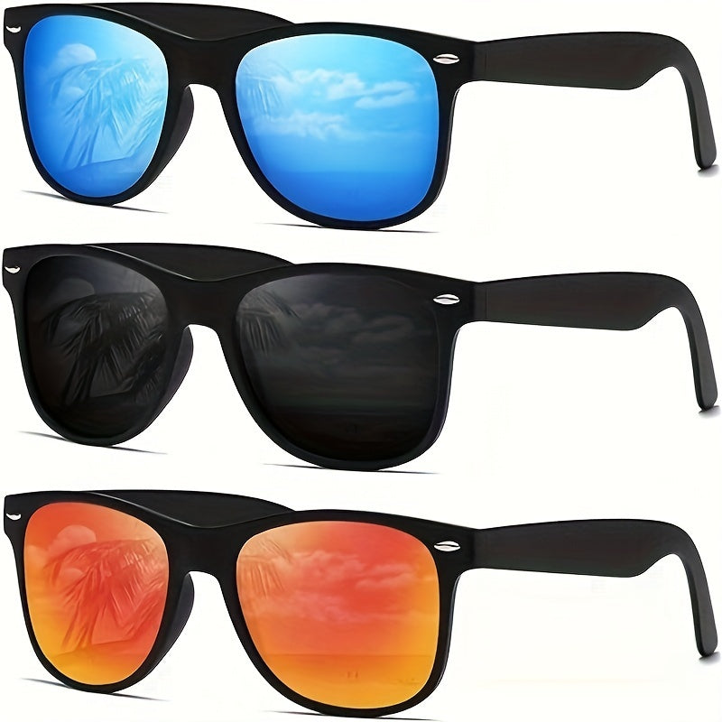 3 Pcs Unisex Polarized Glasses Lightweight Fashion Retro Sports Eyewear Essential For Outdoor Activities Vintage Style