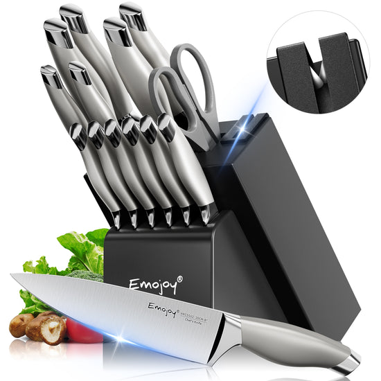 kitchen knife set with block